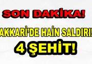 Şemdinli’den Acı Haber! 4 Şehit! Son Dakika: Hakkari’nin Şemdinli ilçesinde