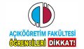 AÖF öğrencileri dikkat!