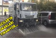 Bağcılar Belediyesi Temizlik Ekibi, Bağcılar’da sokakları yıkamaya ve tertemiz bir