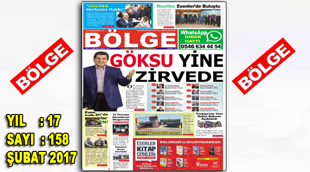 BÖLGE GAZETESİ 158. ”ŞUBAT-2017” SAYISI ÇIKTI