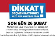 16 Nisan Pazar günü yapılacak referandum için seçmen kaydımızın son