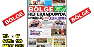 BÖLGE GAZETESİ 159. ”MART-2017” SAYISI ÇIKTI