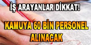 İş arayanlar dikkat ! Kamuya 60 bin Personel Alınacak