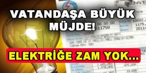 Vatandaşa Büyük Müjde! Elektriğe Zam Yok…