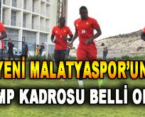 Yeni Malatyaspor’un Kamp Kadrosu Belli Oldu