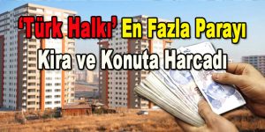 ‘Türk Halkı’ En Fazla Parayı Kira ve Konuta Harcadı