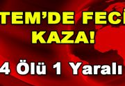 TEM’de feci kaza. Kocaeli’nin Kartepe ilçesinde meydana gelen kazada 4