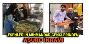 Esenler’in mihmandar gençlerinden vatandaşlara aşure ikramı