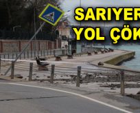 Sarıyer’de yol çöktü!