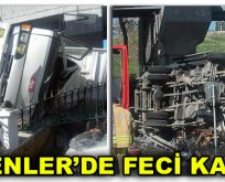 Esenler’de Kamyonet Araçların Üzerine Devrildi