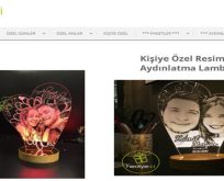 Resimli Kalp Figürlü Dikdörtgen Aydınlatma Lambası
