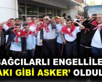 Engelliler davul zurnayla askere uğurlandı