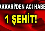 Hakkari’den acı haber geldi. 1 uzman çavuşumuz şehit oldu Irak’ın