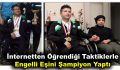 İnternetten öğrendiği taktiklerle engelli eşini şampiyon yaptı