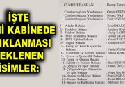 Yeni Kabine Belli oluyor! 24 Haziran seçimleri sonrası Cumhurbaşkanı Recep