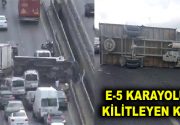 Küçükçekmece’de Kamyonet Devrildi! D-100 Karayolunda İki Şerit Trafiğe Kapandı Küçükçekmece