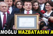 Ekrem İmamoğlu mazbatasını aldı Mazbatasını alan İstanbul Büyükşehir Belediye Başkanı