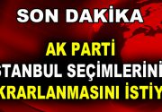 AK Parti, İstanbul Seçimlerinin Tekrarlanmasını İstiyor AK Parti Genel Başkan