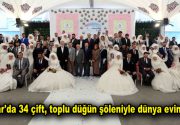 Bağcılar’da 34 çift, toplu düğün şöleniyle dünya evine girdi Siyaset