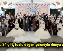 Bağcılar’da 34 çift, toplu düğün şöleniyle dünya evine girdi