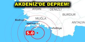 Akdeniz’de 5,1 şiddetinde deprem meydana geldi