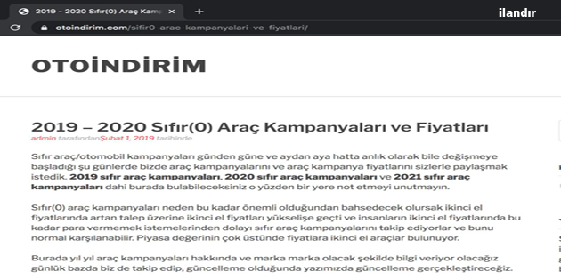 SIFIR ARABA KAMPANYALARI