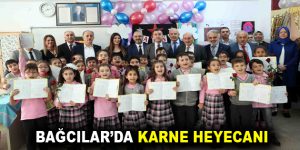 Bağcılarlı öğrencilere karne, öğretmenlere gül