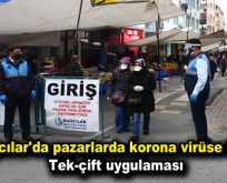 Bağcılar’da pazarlarda korona virüse karşı tek-çift uygulaması
