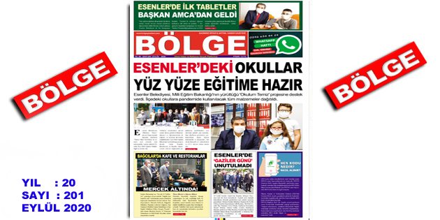 BÖLGE GAZETESİ , YIL:20 , SAYI: 201 , ”EYLÜL” SAYISI ÇIKTI!..