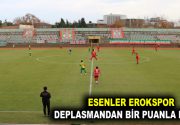 EROKSPOR DEPLASMANDAN BİR PUANLA DÖNDÜ Esenler Erokspor, çekişmeli geçen maçın
