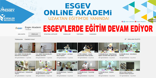 ESGEV’LERDE EĞİTİM DEVAM EDİYOR