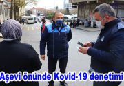 Aşevi önünde Kovid-19 denetimi Bağcılar Belediyesi Zabıta Müdürlüğü ekipleri, her