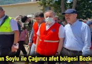 İçişleri Bakanı Soylu ile Lokman Çağırıcı afet bölgesi afetzedelerin yanında