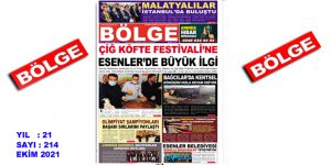 BÖLGE GAZETESİ YIL:21 SAYI: 214 ”EKİM” SAYISI ÇIKTI