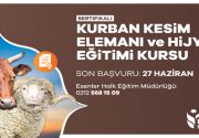 KURBAN KESİM ELEMANI VE HİJYEN EĞİTİMİ KURSU Esenler Belediyesi Sertifikalı