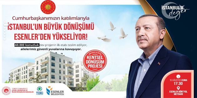 KENTSEL DÖNÜŞÜMDE ANAHTARLAR CUMHURBAŞKANI ERDOĞAN’DAN