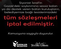 ESENLER BELEDİYESİ’NDEN İSRAİL’E BÜYÜK TEPKİ!