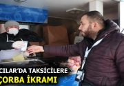 Bağcılar’da taksicilere çorba ikramı Bağcılar Belediyesi, taksimetrelerini güncellemek için toplanan