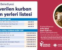 ESENLER’DE KURBAN KESİM YERLERİ BELLİ OLDU