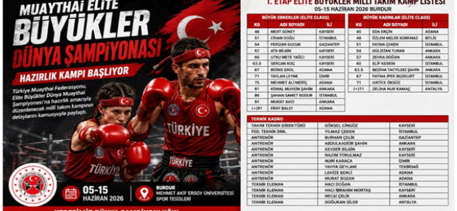 Muaythai Elite Büyükler Dünya Şampiyonası Hazırlık Kampı Başlıyor