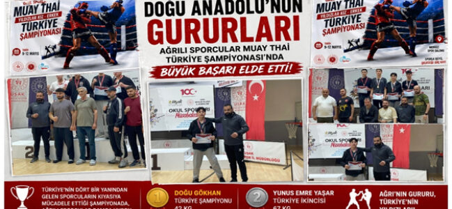 Ağrılı Yıldızlar Muay Thai Türkiye Şampiyonası’na Damga Vurdu