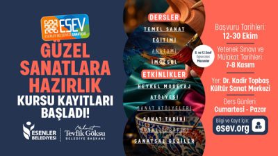 Esenler Belediyesi Sanat Evi (ESEV) bünyesinde düzenlenen Güzel Sanatlara Hazırlık