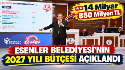 Esenler Belediye Başkanı M.Tevfik Göksu, Esenler Belediyesi'nin 2027 yılı bütçesinin